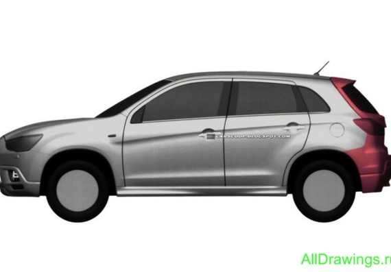 Mitsubishis RVR (2010) (Mitsubishi PBP (2010)) are drawings of the car